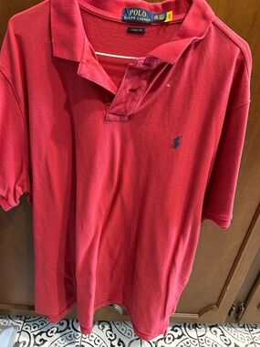 Ralph Lauren Men’s Red Polo Shirt with Navy Pony